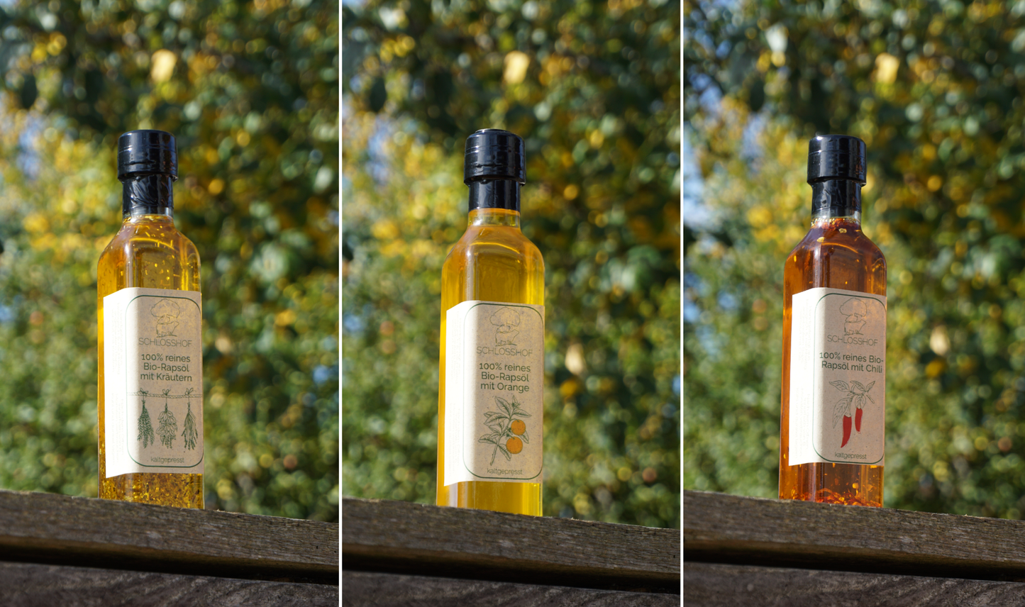 Geschenkpaket "Weihnachtsmarkt" mit Bio-Speiseölen und Essig/Balsamico