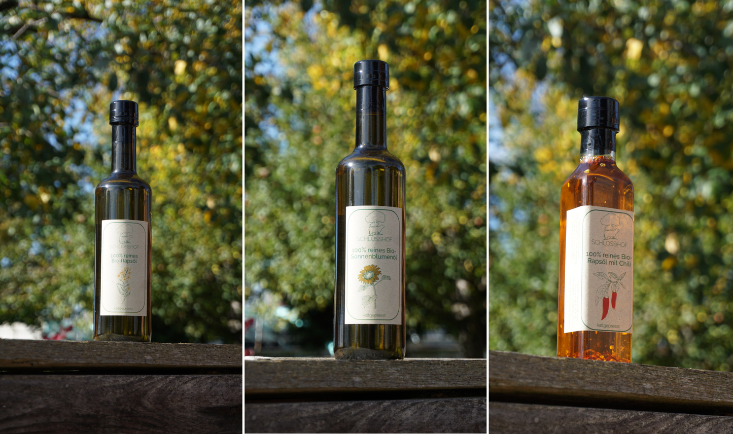 Geschenkpaket "Weihnachtsmarkt" mit Bio-Speiseölen und Essig/Balsamico