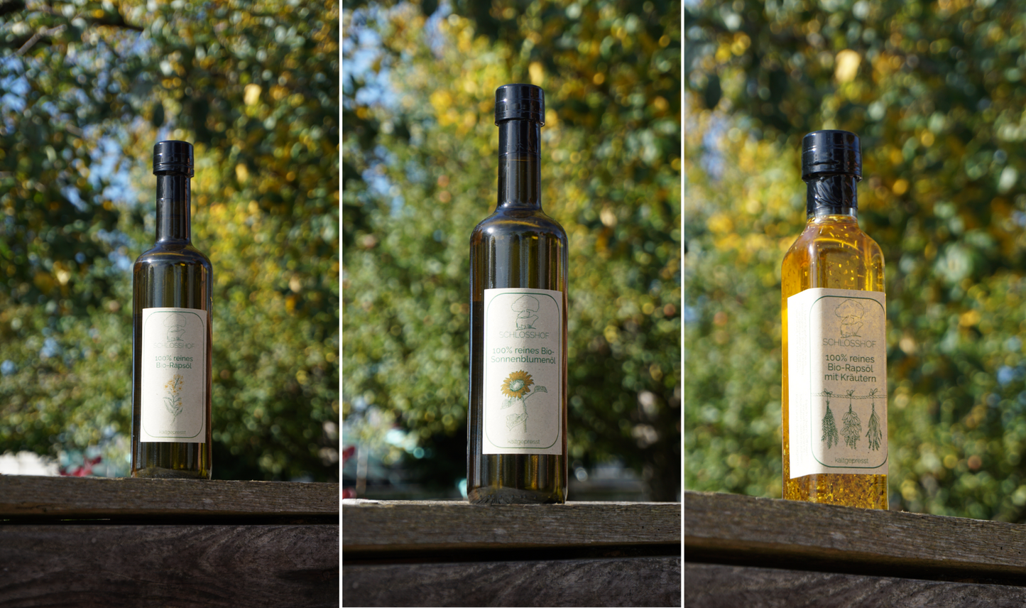 Geschenkpaket "Weihnachtsmarkt" mit Bio-Speiseölen und Essig/Balsamico
